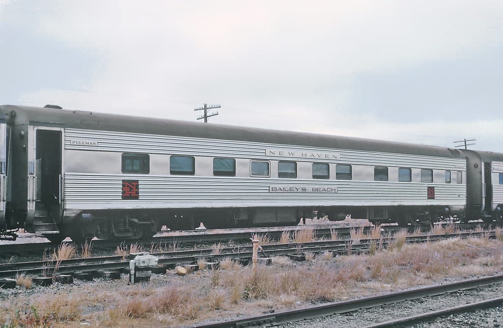 NH Bailey's Beach, 6 sections, 6 roomettes, 4 dbl bdrm, in Long Island RR service at Montauk, NY on November 19, 1969