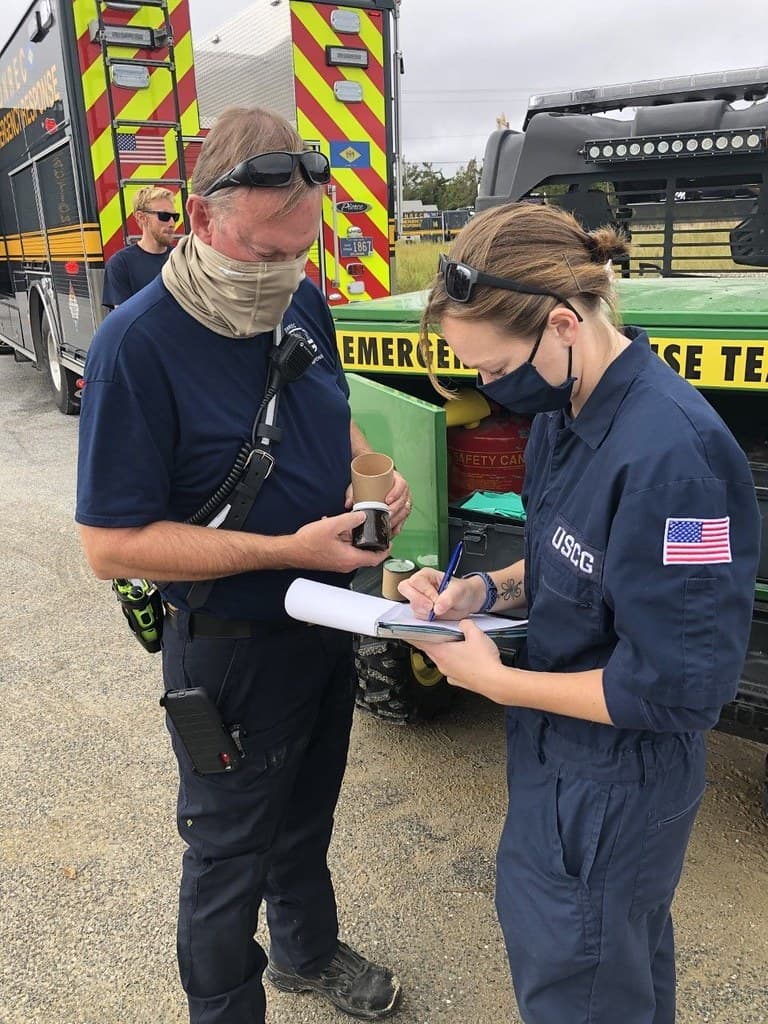 Coast Guard overseeing cleanup of oil patties on Broadkill Beach, Delaware