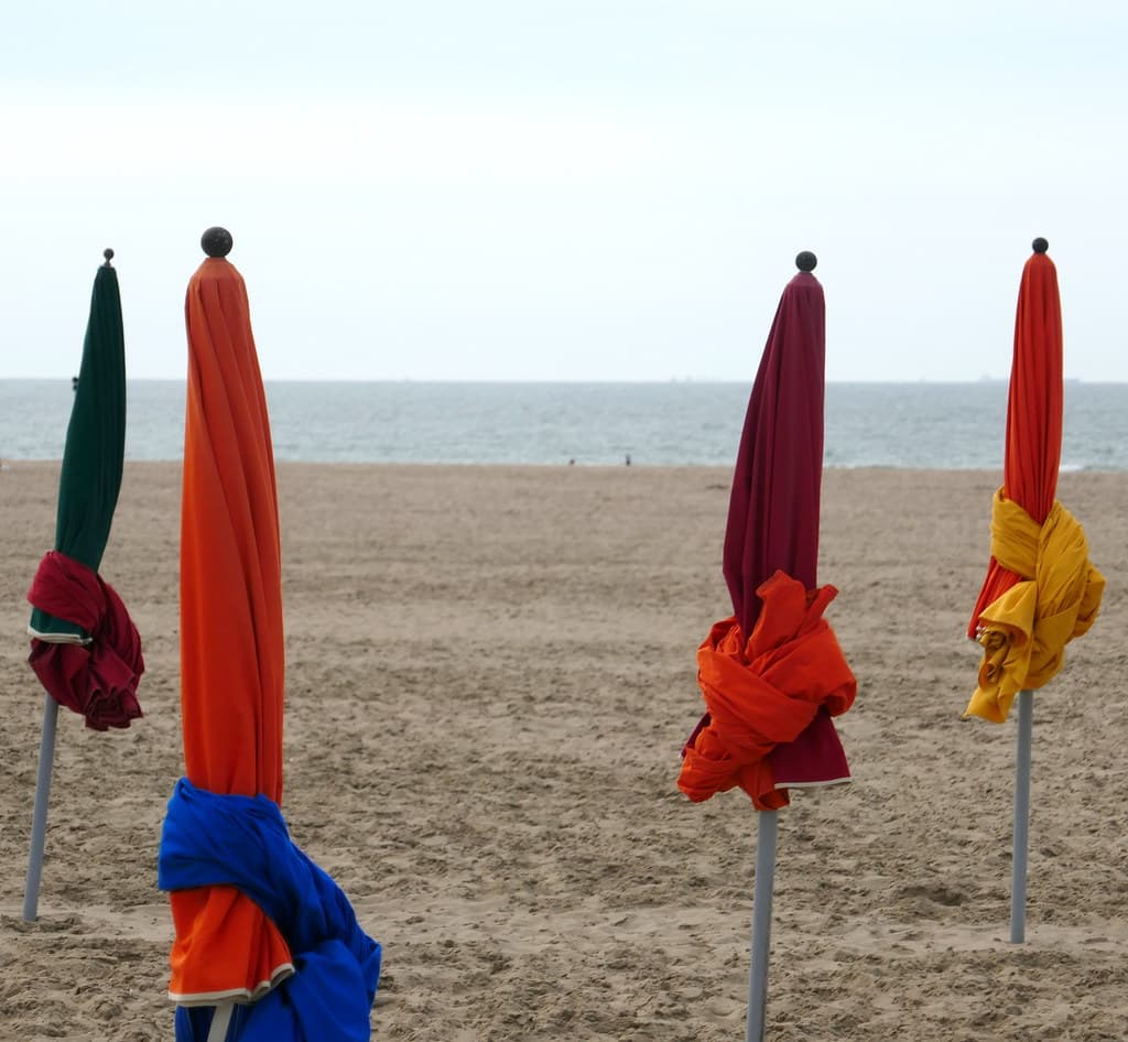 Quatuor, plage des Planches, Deauville, Calvados, Normandie.